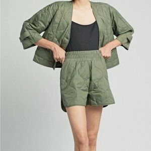Ragdoll LA Quilted Shorts – Olive Green – XS – Members Club